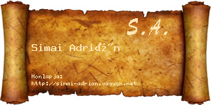 Simai Adrián névjegykártya